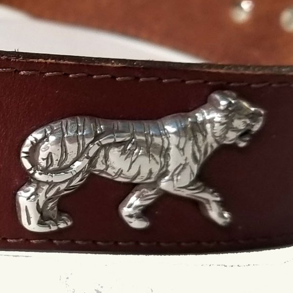 WOMEN LEATHER BELT BRASS BUCKLE, 8 BRASS ANIMALS